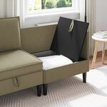 vidaXL Canapé d'angle avec rangement Kaki Velours