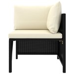 vidaXL Salon de jardin 12 Pièces avec coussins Résine tressée Noir