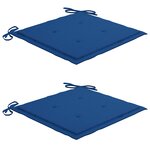 vidaXL Chaises Batavia lot de 2 avec coussins bleu royal Bois de teck