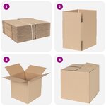 vidaXL Boîte pliante 50 Pièces 20x20x20 cm Carton