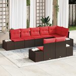 vidaXL Ensemble de canapé de jardin 8 Pièces Marron polyrotin