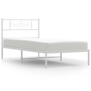 vidaXL Cadre de lit métal sans matelas et tête de lit blanc 100x200 cm