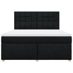 vidaXL Sommier à lattes de lit avec matelas Noir 180x200 cm Tissu