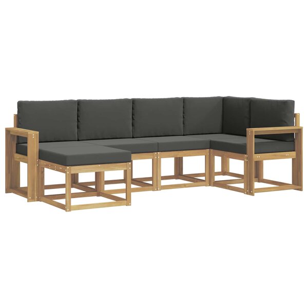 vidaXL Ensemble de canapés d'extérieur 6 pc Blanc et anthracite