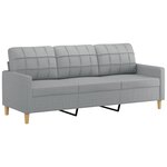 vidaXL Ensemble de canapés 2 Pièces avec coussins Gris clair Tissu