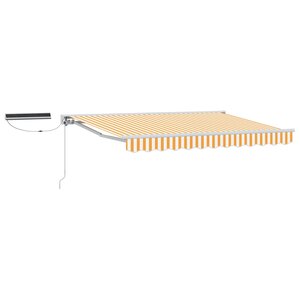 vidaXL Auvent rétractable électrique Jaune et blanc 2 5 x 2 m