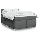 vidaXL Sommier à lattes de lit avec matelas Gris foncé 140x190cm Tissu