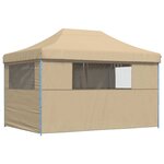 vidaXL Tente de fête 279 x 410 x 315 cm Beige Tissu Oxford