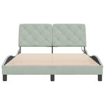 vidaXL Cadre de lit avec lumières LED gris clair 120x200 cm velours