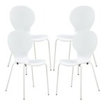 Lot de 4 chaises de salle à manger 85 x 48 x 50 cm moderne design robuste blanc 03_0009816
