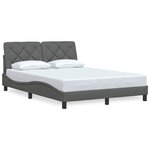 vidaXL Cadre de lit sans matelas gris foncé 140x200 cm tissu