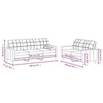 vidaXL Ensemble de canapés 2 Pièces avec coussins Taupe Tissu