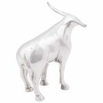 vidaXL Sculpture de taureau Argent 20 x 17 x 23 cm Aluminium