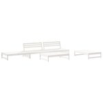 vidaXL Salon de jardin 6 Pièces avec coussins blanc bois massif