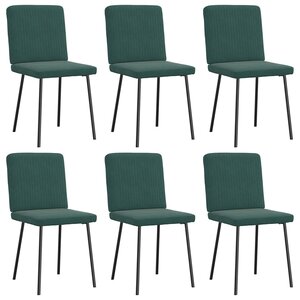 vidaXL Chaises à manger lot de 6 vert foncé velours