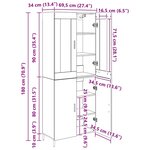vidaXL Haut Armoire 2 Pièces Bois Ancien Bois Aggloméré et Verre