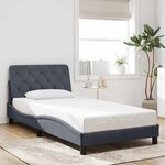 vidaXL Cadre de lit sans matelas gris foncé 100x200 cm velours