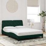 vidaXL Cadre de lit sans matelas vert foncé 140x190 cm velours