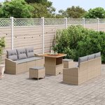 vidaXL Ensemble de canapé de jardin 9 Pièces Beige et Gris clair