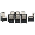vidaXL Ensemble de salle à manger pour jardin 9 Pièces Noir polyrotin