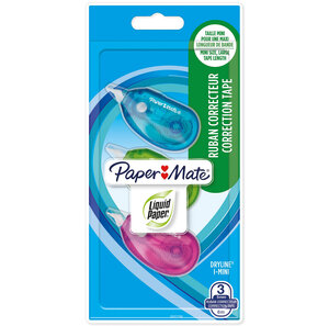 Paper Mate DryLine i-Mini ruban correcteur  Assortiment de couleurs  Lot de 3