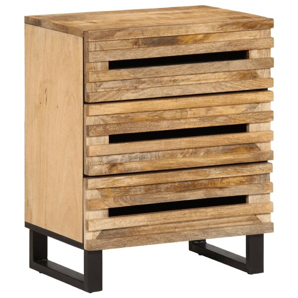 vidaXL Table de chevet 50x34x62 cm bois de manguier massif brut