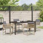vidaXL Ensemble de salle à manger pour jardin 5 Pièces Beige polyrotin