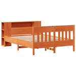 vidaXL Lit bibliothèque sans matelas cire marron 150x200 cm pin massif