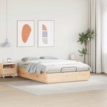 vidaXL Cadre de lit ottoman Naturel 120 x 190 cm Pin massif