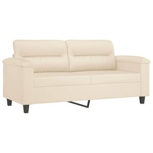 vidaXL Canapé à 2 places Beige 140 cm Tissu microfibre
