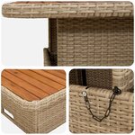 vidaXL Ensembles de meubles 4 Pièces Beige et Gris clair Rotin PE