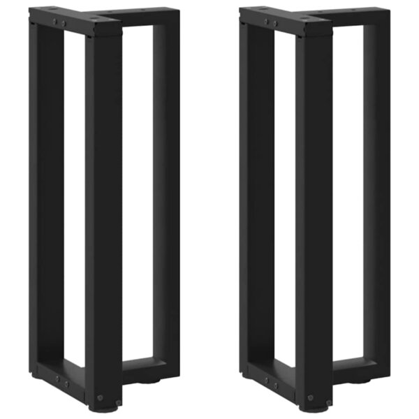 vidaXL Pieds de table console en T  2 pièces  noir  38 x 25 x (72-73) cm  acier
