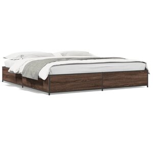 vidaXL Cadre de lit sans matelas chêne marron 200x200 cm
