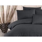 Parure de lit 70 polyester - housse de couette 220 x 240 + 2 taies d'oreiller 60 x 60 - Anthracite