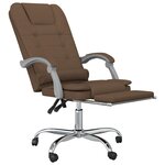 vidaXL Fauteuil de massage inclinable de bureau Marron Tissu