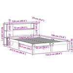 vidaXL Lit bibliothèque sans matelas blanc 120x190 cm bois pin massif