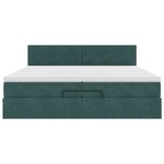 vidaXL Cadre de lit ottoman avec matelas vert foncé 200x200 cm velours