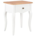 vidaXL Table de chevet Blanc et marron 40x30x50 cm Bois de pin massif