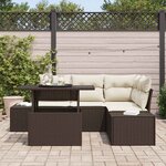 vidaXL Ensemble de canapé de jardin 5 Pièces Marron polyrotin