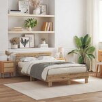 vidaXL Cadre de lit chêne artisanal 120 x 200 cm Bois d'ingénierie
