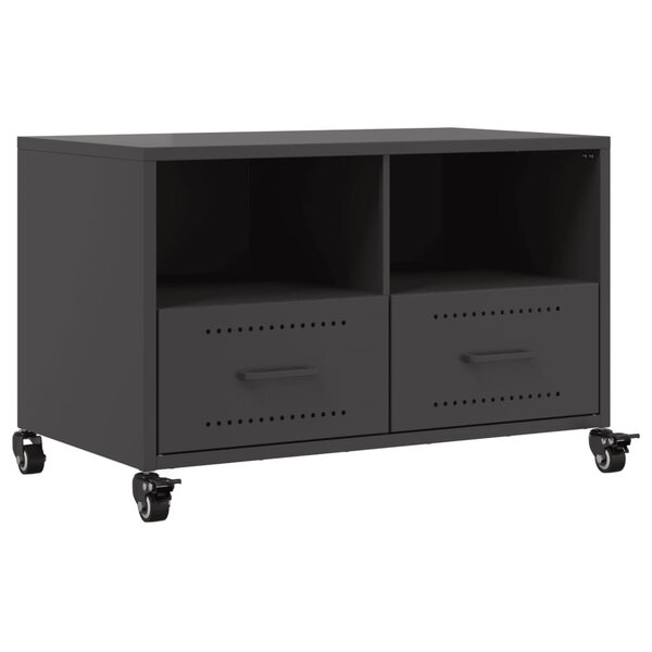 vidaXL Meuble TV noir 68x39x43 5 cm acier