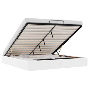 vidaXL Cadre de lit ottoman sans matelas blanc 160x200 cm similicuir