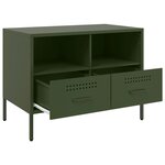 vidaXL Meuble TV vert olive 68x39x50 5 cm acier laminé à froid