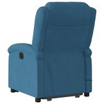 vidaXL Fauteuil inclinable de massage électrique bleu velours