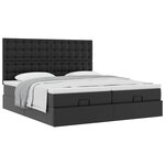 VidaXL Cadre de lit ottoman avec matelas noir 180x200 cm similicuir