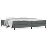vidaXL Lit à ressorts avec matelas Gris foncé 200 x 200 cm tissu