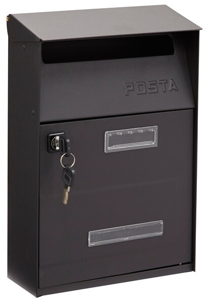 Boîte aux Lettres en Acier  Up D-2006/N  Fenêtres Transparentes  Noir