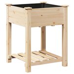 vidaXL Cache-pot de jardin avec étagère Beige 60.5 x 60 x 76.5 cm