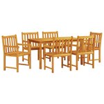 Ensemble de salle à manger de jardin 7 pièces en acacia