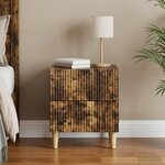 vidaXL Cabinet de chevet Chêne fumé 43 x 34 5 x 48 cm